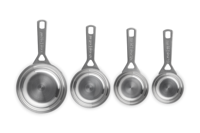Le Creuset Stainless Steel Set of 4 Measuring Cups image number 5