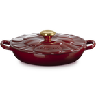 Cast Iron Petal Shallow CasseroleGarnet image number 1