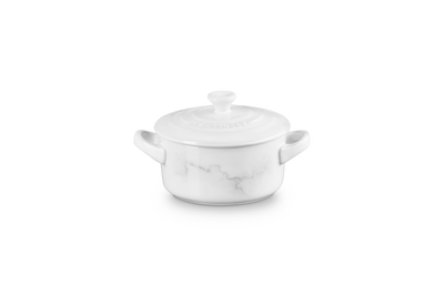 10cm Mini Rd Cocotte White Marble