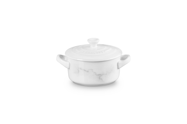 10cm Mini Rd Cocotte White Marble image number 1