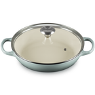 Cast Iron Signature Shallow Braiser with Glass LidSea Salt image number 2