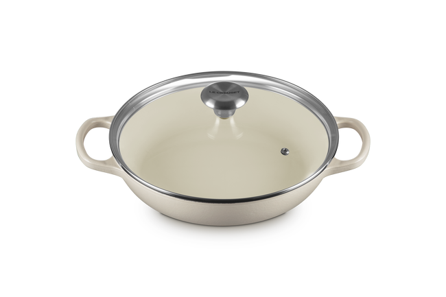 Le Creuset Cast Iron Signature Shallow Casserole with Glass Lid 26cm BriocheBrioche image number 2