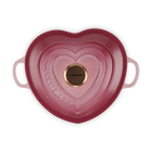 Cast Iron Heart Shallow Casserole Berry with Light Gold Heart Knob image number 4