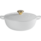 Cast Iron Holly Soup Pot with Gold KnobCotton image number 1