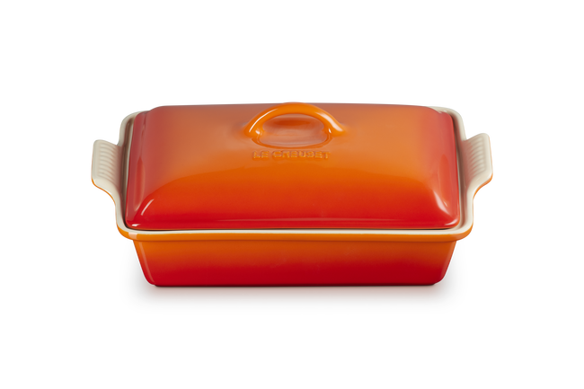 Stoneware Heritage Rectangular Dish with LidFlame image number 3