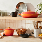 Cast Iron Flamme Dorée Signature Shallow Casserole with Crucible Knob image number 1