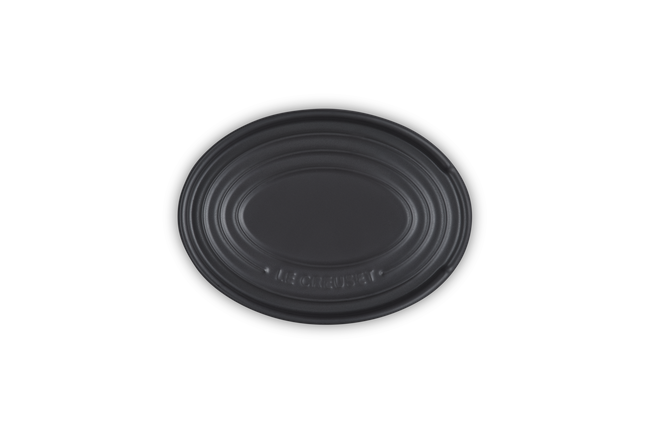 Stoneware Oval Spoon RestMatte Black image number 4