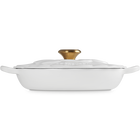 Cast Iron Petal Shallow CasseroleWhite image number 3