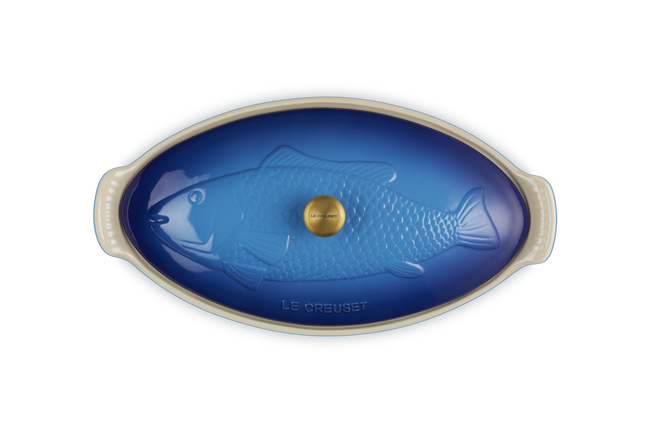 Stoneware Heritage Fish Baker with LidAzure Blue image number 5