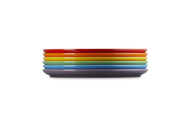 Stoneware Rainbow Set of 6 Coupe Dinner Plates image number 4