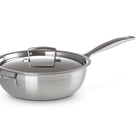 3-ply Stainless Steel Non-Stick Chef's Pan with Lid and Helper Handle image number 6