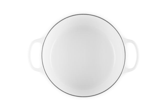 Le Creuset Cast Iron Signature Petal Round Casserole 26cm WhiteWhite image number 4
