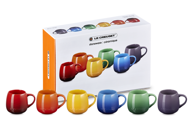 Stoneware Rainbow Set of 6 Coupe Mugs image number 1