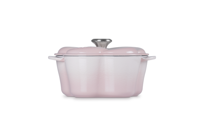Le Creuset Cast Iron Floral Casserole 20cm Shell PinkShell Pink image number 3