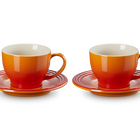 Stoneware Set of 2 Cups and SaucersFlame image number 1