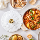 Le Creuset Cast Iron Signature Petal Round Casserole 26cm WhiteWhite image number 8