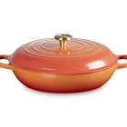 Cast Iron Flamme Dorée Signature Shallow Casserole with Crucible Knob image number 2