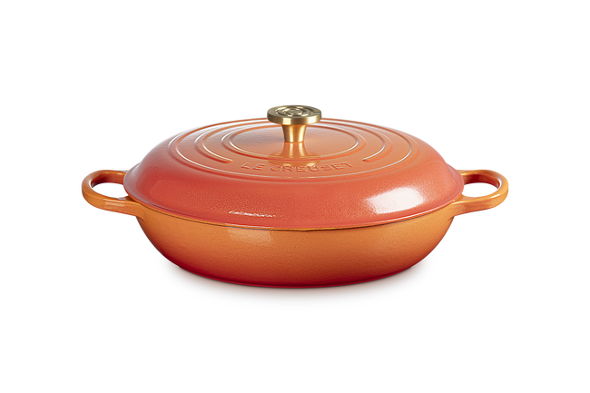 Cast Iron Flamme Dorée Signature Shallow Casserole with Crucible Knob image number 2
