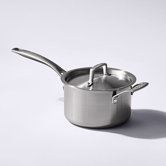 Essential 3-ply Stainless Steel 18cm Saucepan with Helper Handle and Lid image number 5