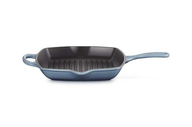 Le Creuset Cast Iron Signature Square Skillet Grill 26cm ChambrayChambray image number 1
