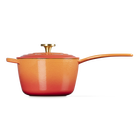 Cast Iron Flamme Dorée Signature Saucepan with Crucible Knob image number 9