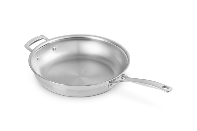 3-ply Stainless Steel Uncoated Frying Pan with Helper Handle image number 4