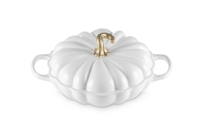 Le Creuset Cast Iron Signature Pumpkin Shallow Casserole 28cm WhiteWhite image number 2