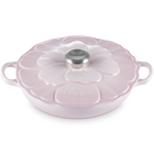 Cast Iron Petal Shallow CasseroleShell Pink image number 2