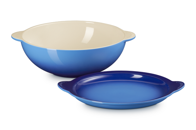Stoneware Signature Round Serving Bowl with LidAzure Blue image number 1