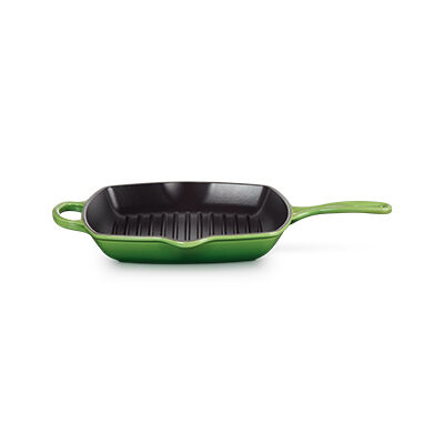 Le Creuset Cast Iron Signature Square Skillet Grill 26cm Bamboo Green