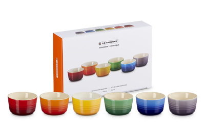 Stoneware Rainbow Set of 6 Mini Ramekins