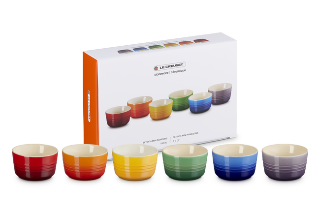 Stoneware Rainbow Set of 6 Mini Ramekins image number 1