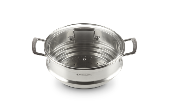 Stainless Steel Large Multi-steamer with Glass Lid image number 3