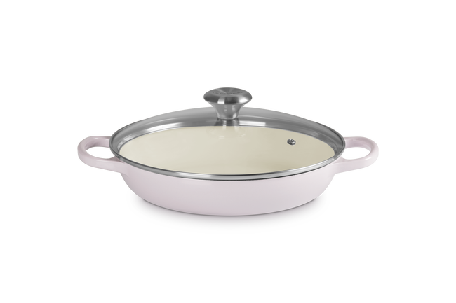 Le Creuset Cast Iron Signature Shallow Casserole with GlaStainless Steel Lid 26cm ShallotShallot image number 1