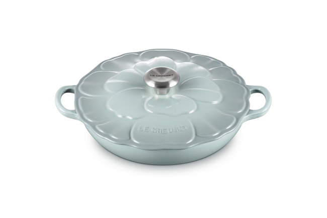 Cast Iron Petal Shallow CasseroleSea Salt image number 1