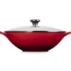 Cast Iron Signature Wok with Glass LidCerise image number 3
