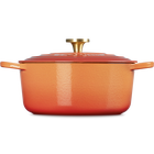 Cast Iron Flamme Dorée Signature Round Casserole with Crucible Knob image number 5