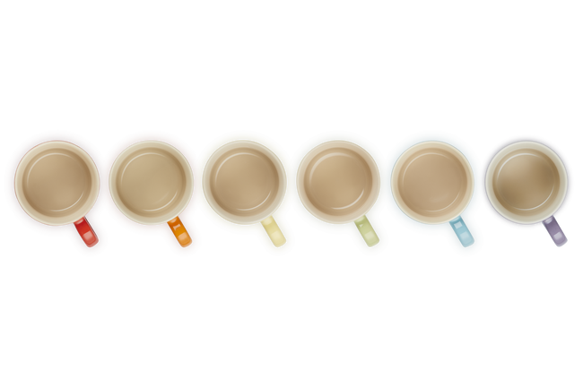 Stoneware Rainbow Set of 6 Cappuccino Mugs image number 6