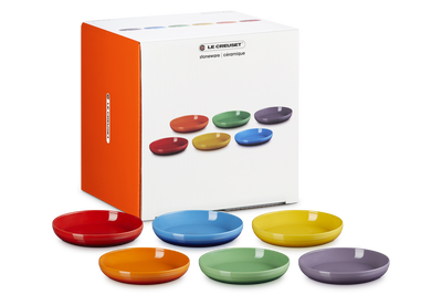 Stoneware Rainbow Set of 6 Coupe Pasta Bowls