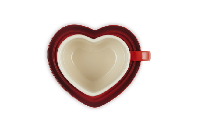 Stoneware Heart Mug with Saucer image number 4