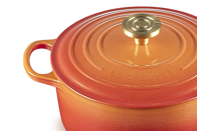 Cast Iron Flamme Dor&eacute;e Signature Round Casserole with Crucible Knob image number 3