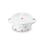 10cm Mini Rd Cocotte Bk White Heart Collection image number 2