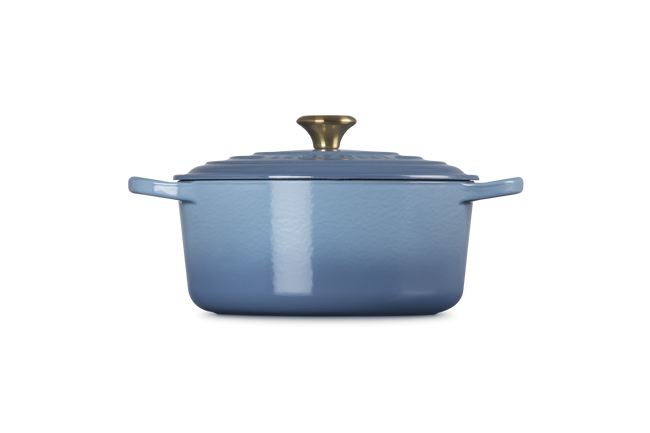 Cast Iron Signature Round CasseroleChambray image number 3