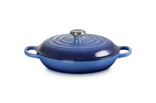 Le Creuset Cast Iron Signature Shallow Casserole 28cm AzureAzure Blue image number 1