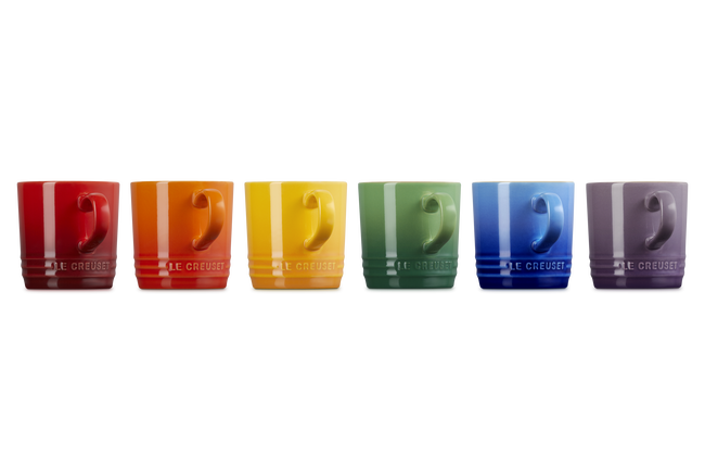Stoneware Rainbow Set of 6 Cappuccino Mugs image number 4
