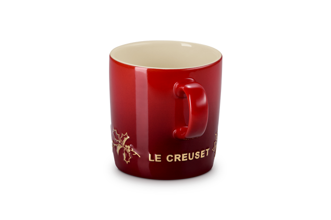 Le Creuset Stoneware Holly Mug with Gold Decal 350ml image number 3
