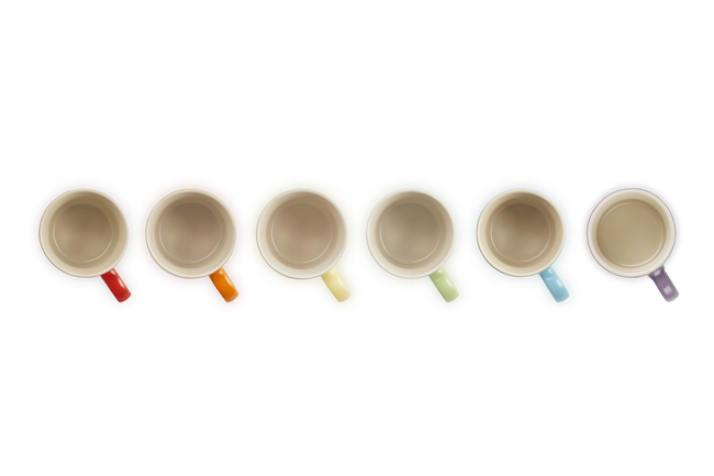 Stoneware Rainbow Set of 6 Espresso Mugs image number 6