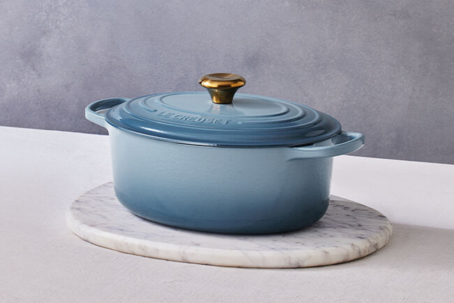 Le Creuset Cast Iron Signature Oval Casserole 31cm ChambrayChambray image number 6