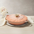 Le Creuset Cast Iron Signature Petal Shallow Casserole 26cm P&ecirc;cheP&ecirc;che image number 7
