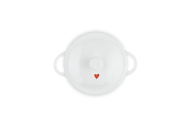 10cm Mini Rd Cocotte Bk White Heart Collection image number 4